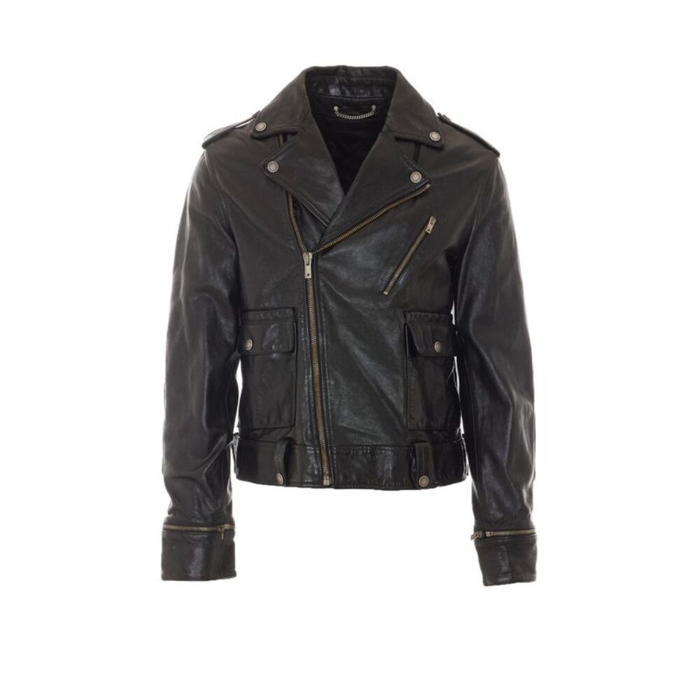 Golden Goose Men Leather Biker Jacket